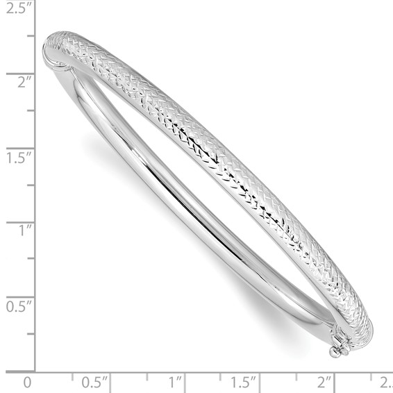Leslie's 14K White Gold Polished D/C Hinged Bangle