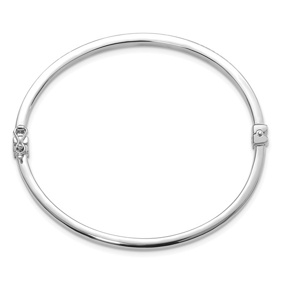 Leslie's 14K White Gold Polished D/C Hinged Bangle