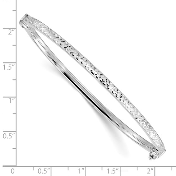 Leslie's 14K White Gold Polished D/C Hinged Bangle