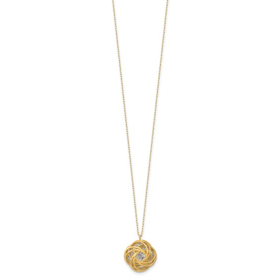 Leslie's 14K Two-tone Polished D/C Love Knot Necklace