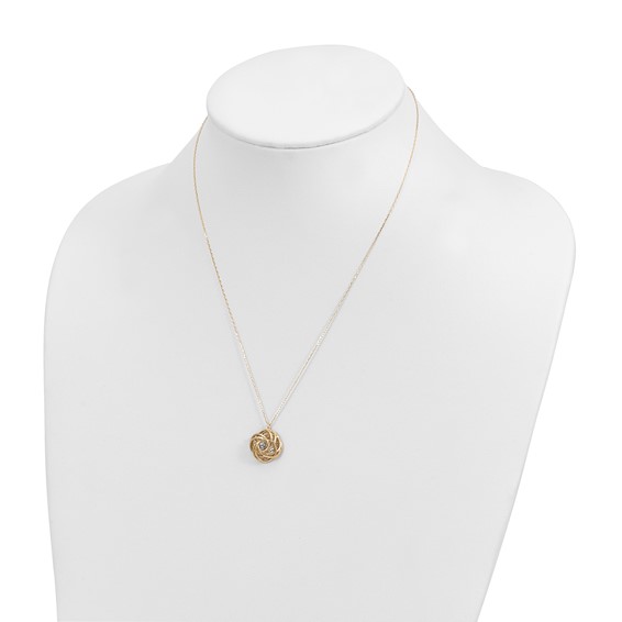 Leslie's 14K Two-tone Polished D/C Love Knot Necklace