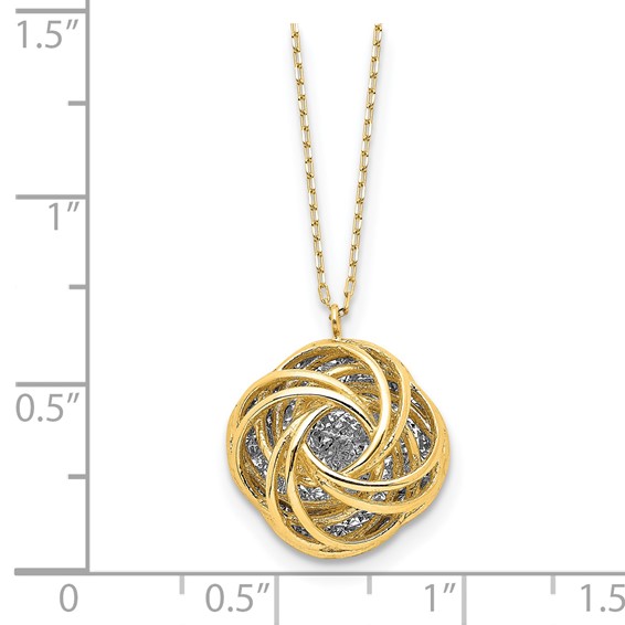 Leslie's 14K Two-tone Polished D/C Love Knot Necklace