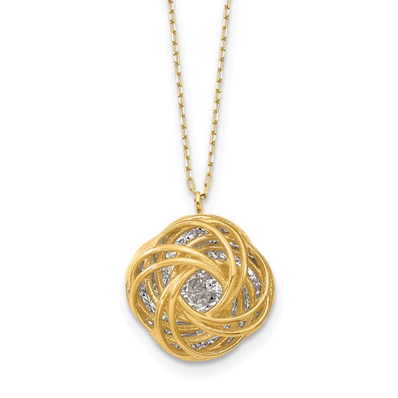 Leslie's 14K Two-tone Polished D/C Love Knot Necklace