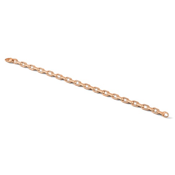 Leslie's 14K Rose Gold Polished and Textured Fancy Link Bracelet
