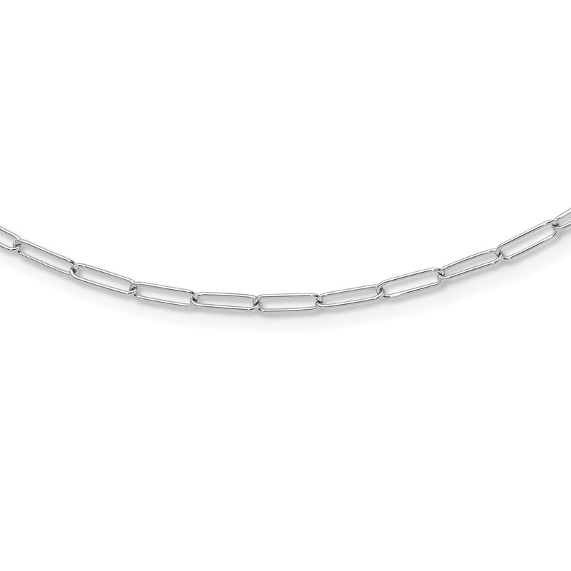 14K White Gold Polished Fancy Link Necklace