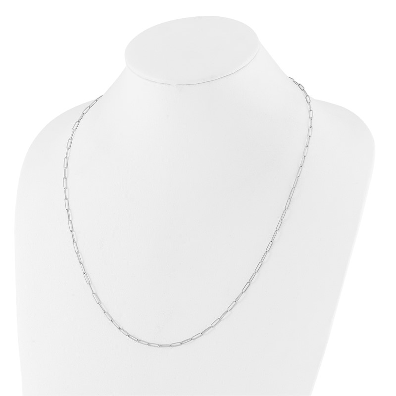 14K White Gold Polished Fancy Link Necklace