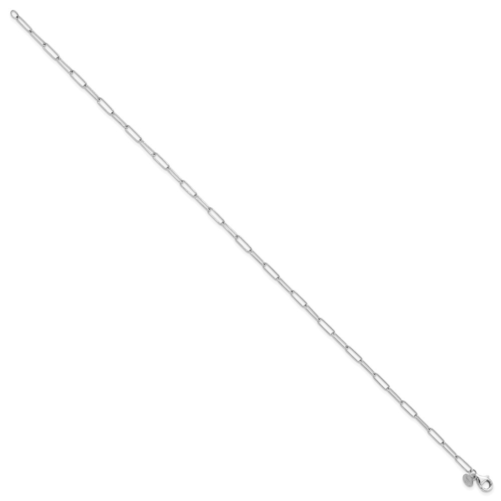 14K White Gold Fancy Link Bracelet 7" for Women Polished Lightweight detailed image 3
