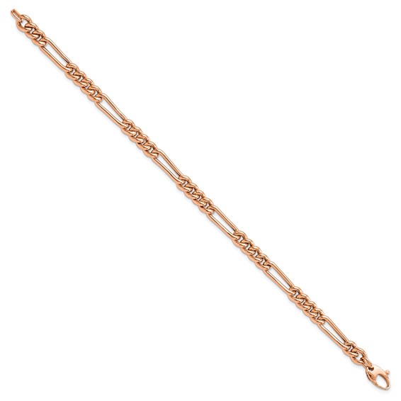 Leslie's 14K Rose Gold Polished Figaro Link Bracelet