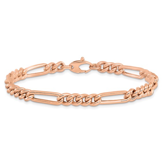 Leslie's 14K Rose Gold Polished Figaro Link Bracelet