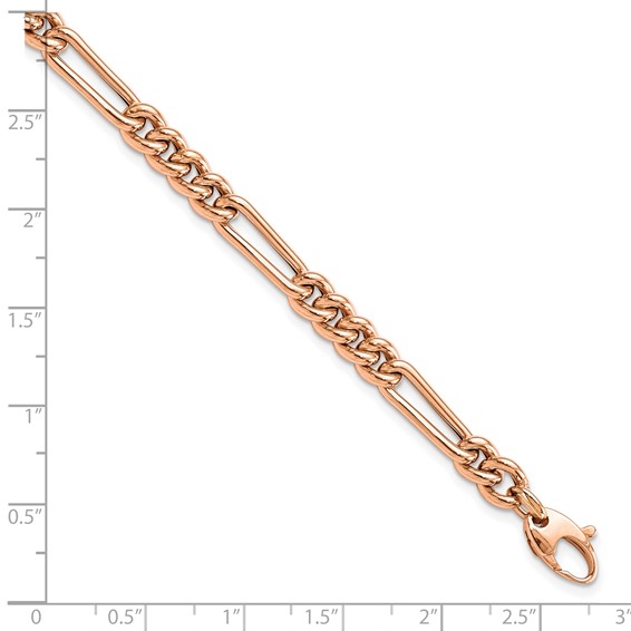 Leslie's 14K Rose Gold Polished Figaro Link Bracelet