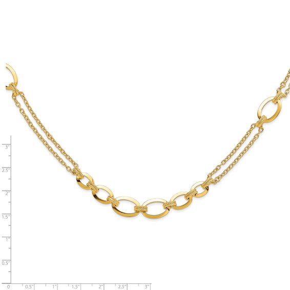 Leslie's 14K Polished Fancy Double-stranded Link Necklace
