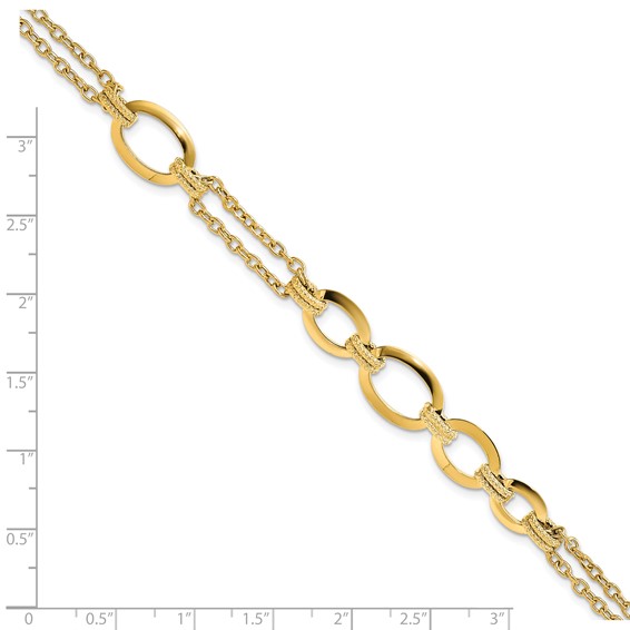 Leslie's 14K Polished Fancy Double-stranded Link Bracelet