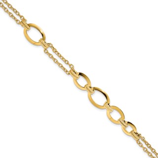 Leslie's 14K Polished Fancy Double-stranded Link Bracelet