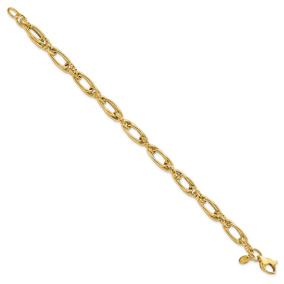 Leslie's 14K Polished Diamond-cut Fancy Link Bracelet