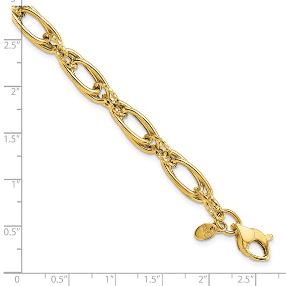Leslie's 14K Polished Diamond-cut Fancy Link Bracelet