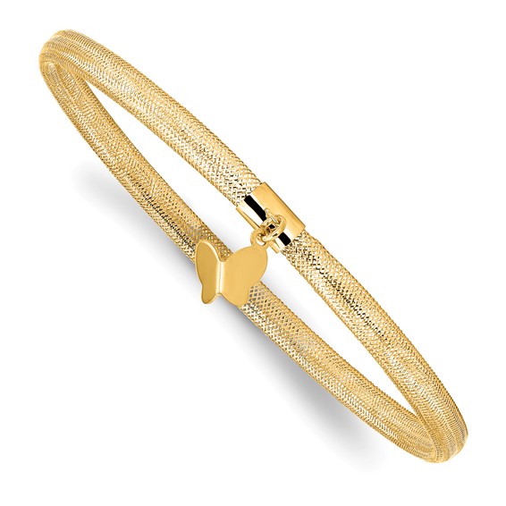 Leslie's 14k Polished Butterfly Stretch Bracelet
