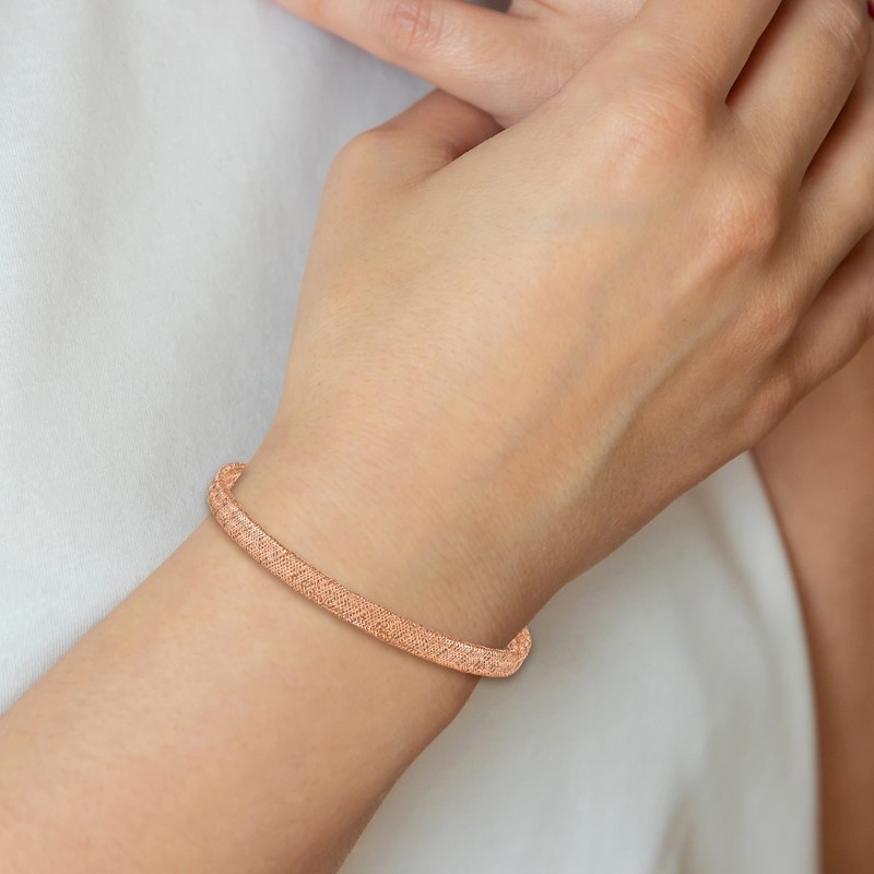14k with Rose Gold Plating Stretch Bangle