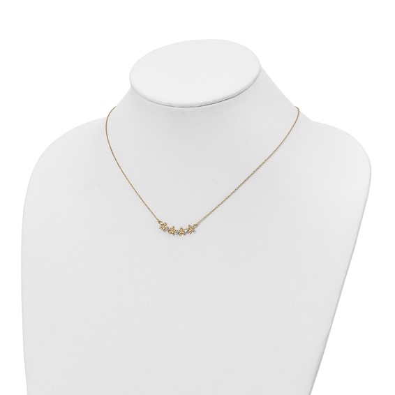 Leslie's 14k Polished CZ and Star w/ 1.75in ext. Necklace