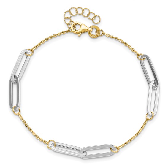 Leslie's 14k Two-tone Polished w/1in ext. Bracelet