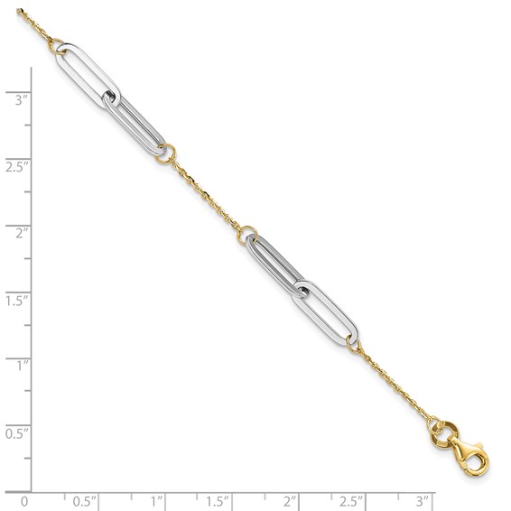 Leslie's 14k Two-tone Polished w/1in ext. Bracelet