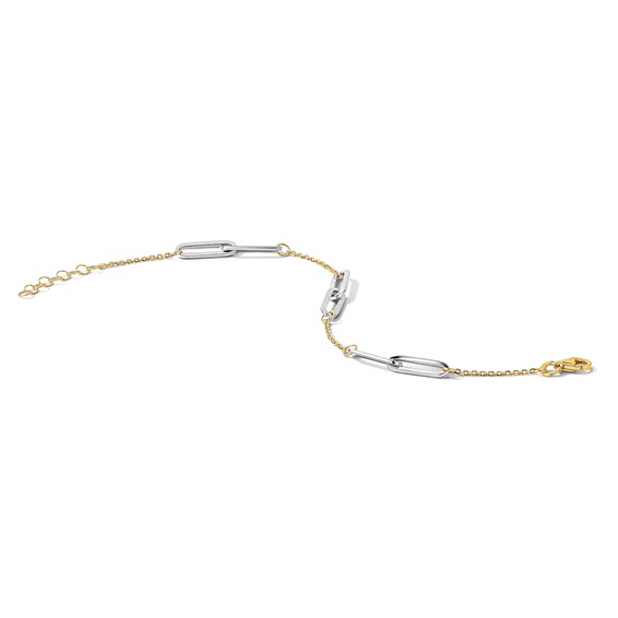 Leslie's 14k Two-tone Polished w/1in ext. Bracelet