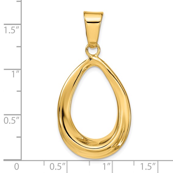 Leslie's 14k Polished Open Teardrop Pendant