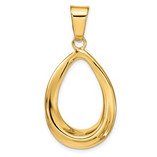 Leslie's 14k Polished Open Teardrop Pendant