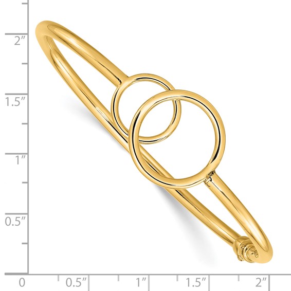 Leslie's Gold Circles Hinged Bangles