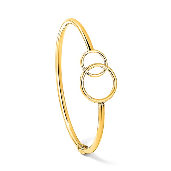 Leslie's Gold Circles Hinged Bangles