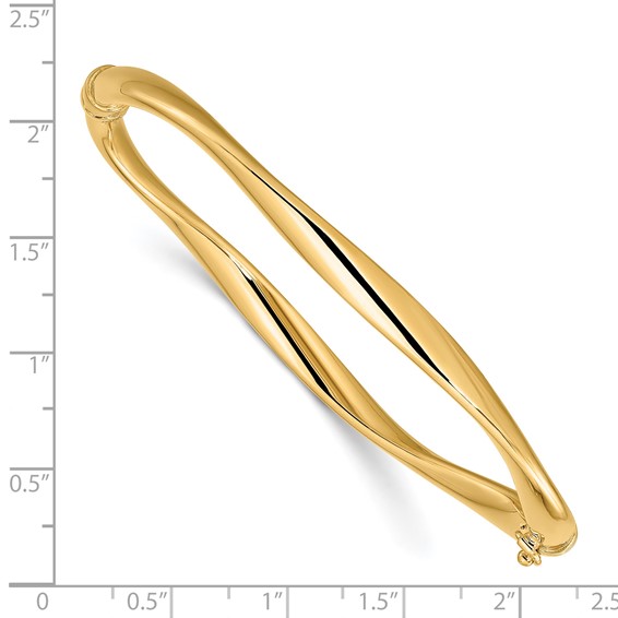 Leslie's 14K Polished Twisted Hinged Bangle