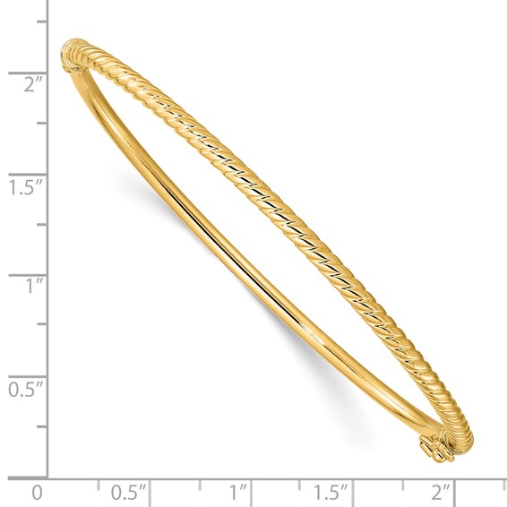 Leslie's 14K Polished Textured Hinged Bangle