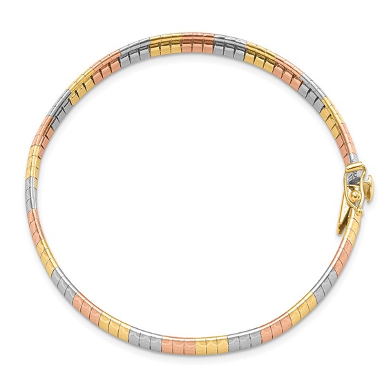 Leslie's 14k Tri-color Polished Scratch-finish Bracelet