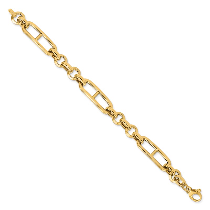 14K Polished Fancy Link Bracelet
