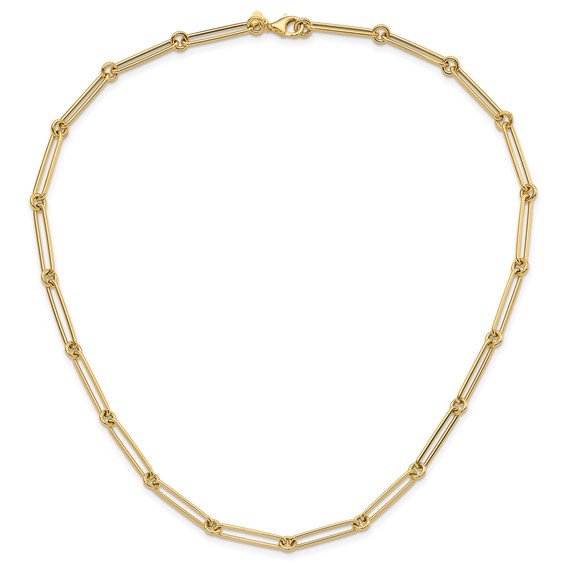 Leslie's 14K Polished Hollow Paperclip Link Necklace