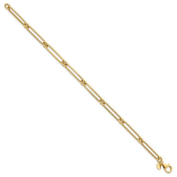 Leslie's 14K Polished Hollow Paperclip Link Bracelet
