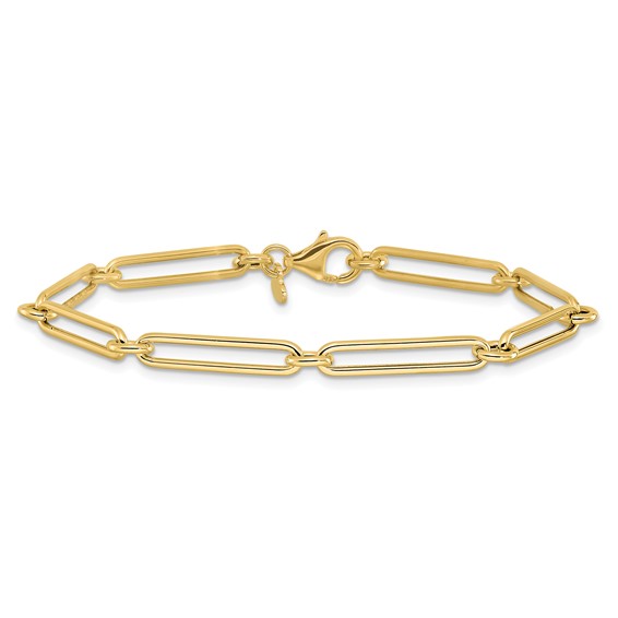 Leslie's 14K Polished Hollow Paperclip Link Bracelet