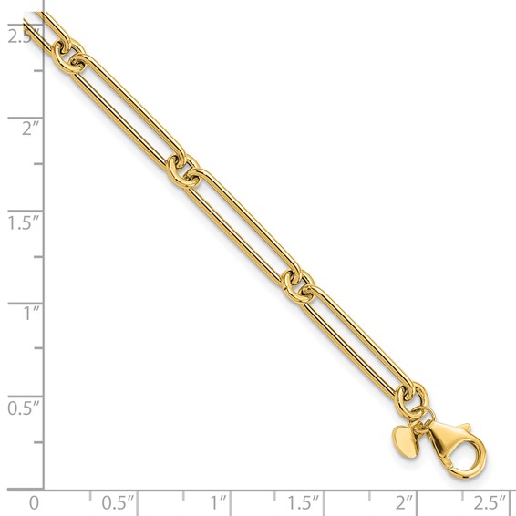 Leslie's 14K Polished Hollow Paperclip Link Bracelet