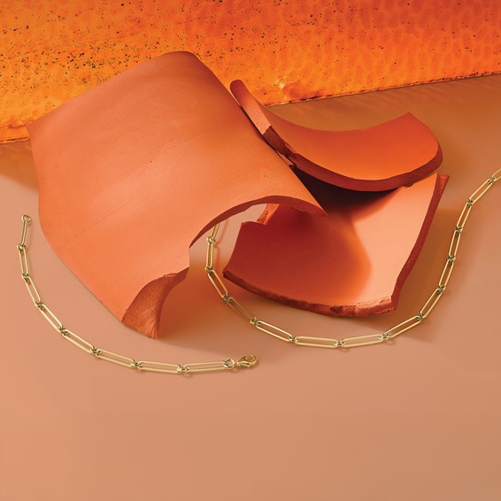 Leslie's 14K Polished Hollow Paperclip Link Bracelet