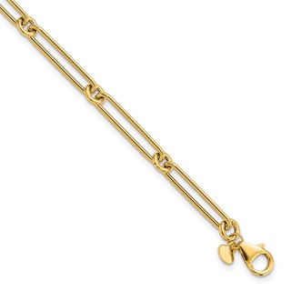 Leslie's 14K Polished Hollow Paperclip Link Bracelet