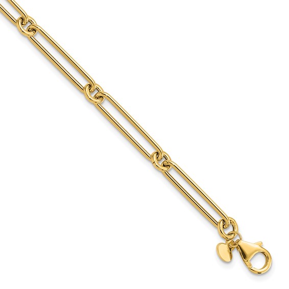 Leslie's 14K Polished Hollow Paperclip Link Bracelet