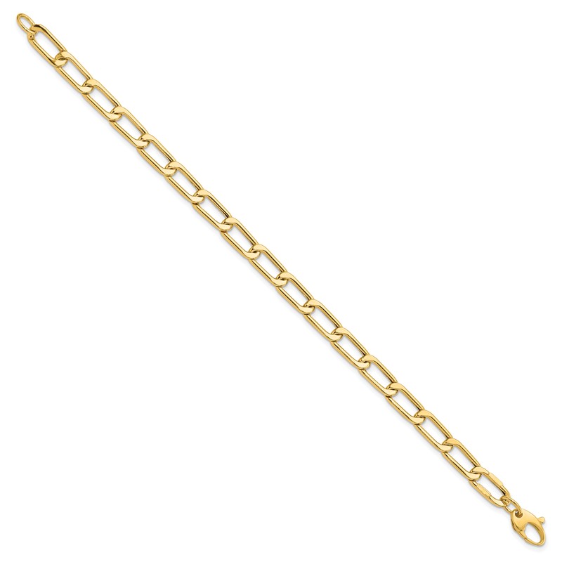 14K Polished Hollow Fancy Link Bracelet