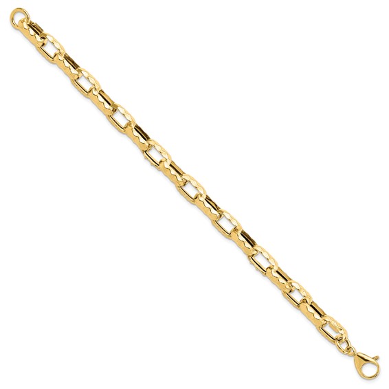 Leslie's 14K Polished Hollow Hammered Link Bracelet