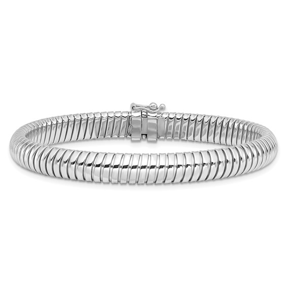 Leslie's 14K White Gold Polished 7.5mm Domed Bracelet