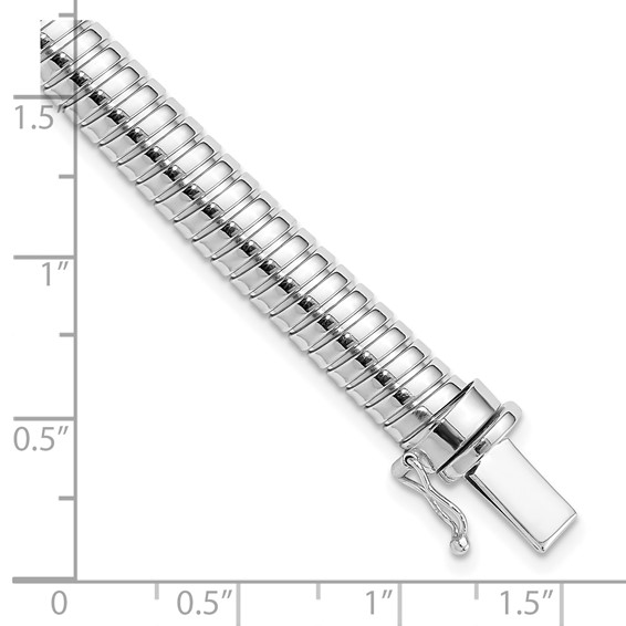 Leslie's 14K White Gold Polished 7.5mm Domed Bracelet