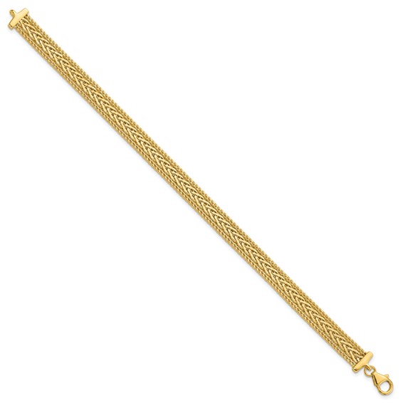 Leslie's 14K Polished and Textured Braided Bracelet