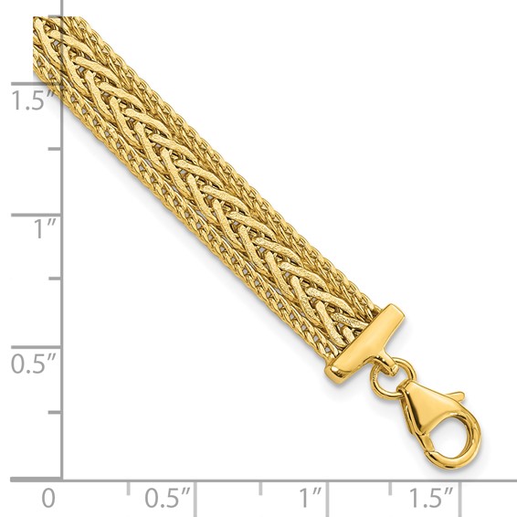 Leslie's 14K Polished and Textured Braided Bracelet