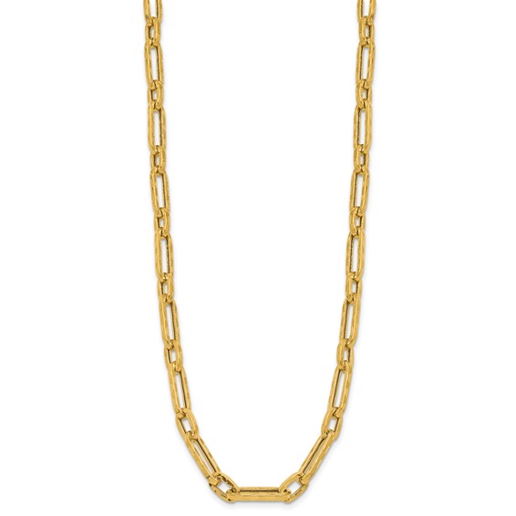 Leslie's 14K Polished and Textured Fancy Link Necklace