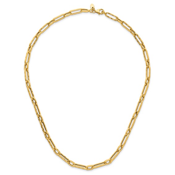 Leslie's 14K Polished and Textured Fancy Link Necklace