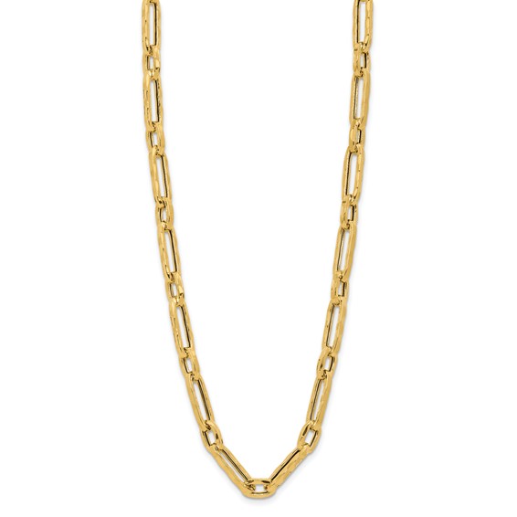 Leslie's 14K Polished and Textured Fancy Link Necklace