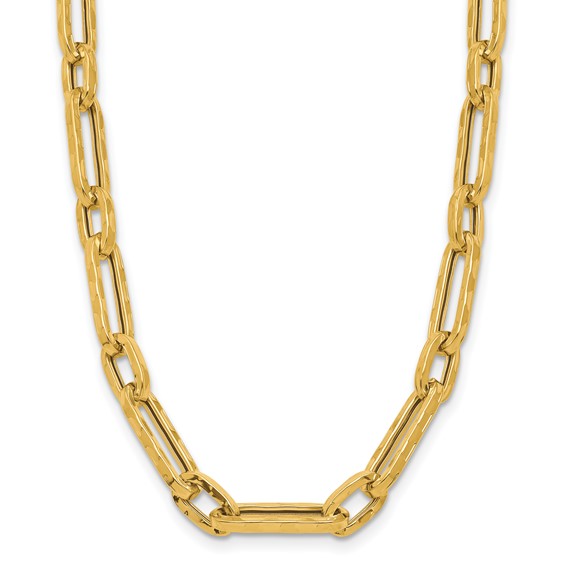 Leslie's 14K Polished and Textured Fancy Link Necklace